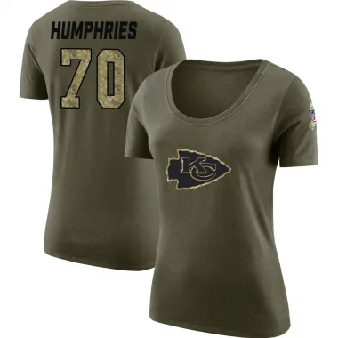Olive Women's D.J. Humphries Kansas City Chiefs Salute to Service Scoop Neck T-Shirt