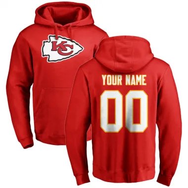 Red Men's Custom Kansas City Chiefs Pro Line Logo Pullover Hoodie