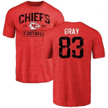 Red Youth Noah Gray Kansas City Chiefs Distressed T-Shirt